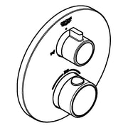Grohe - THM-Wannenbatt. Grohtherm 102210 2 Abgänge FMS für 35604 rund matte black