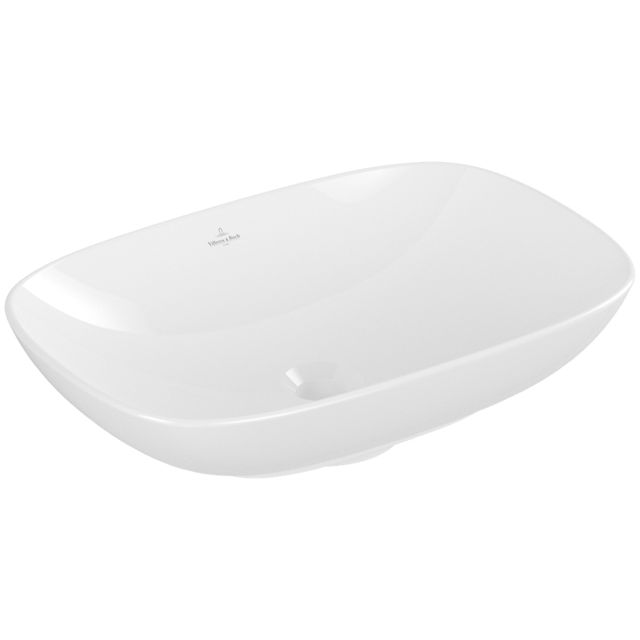 VILLEROY & BOCH - Aufsatzwaschbecken Loop&Friends 560x 380mm re-eckig o. ÜL. Weiß Alpin cplus