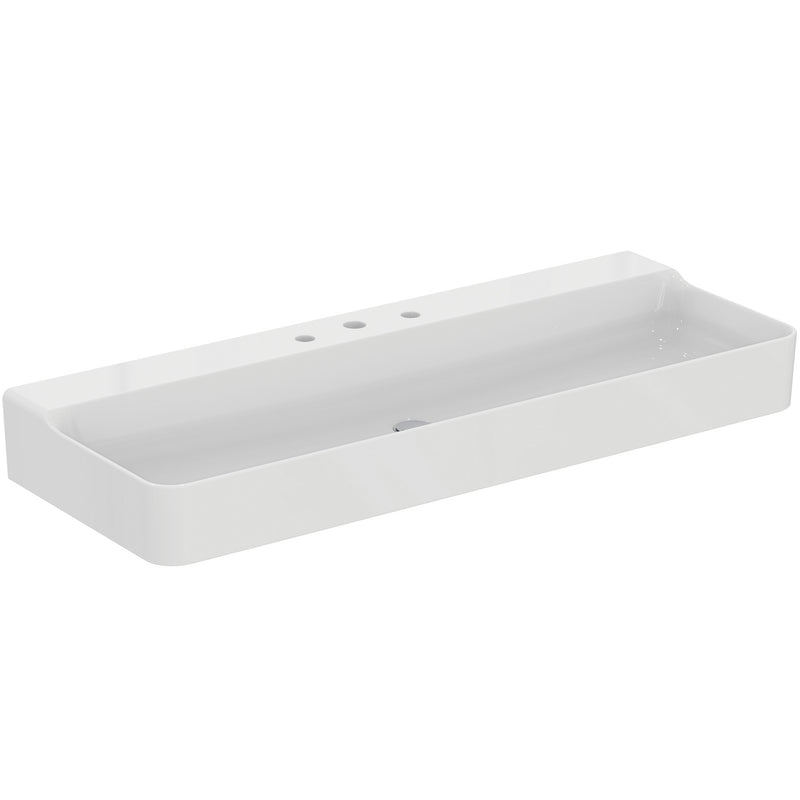 Ideal Standard - Waschtisch CONCA, 3 Hl., o.Ül., 1200x450x145mm, geschliffen, Weiß
