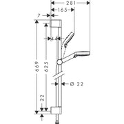 Hansgrohe - Brausenset CROMETTA Vario EcoSmart 6 l/min/UNICA 650mm weiß/chrom