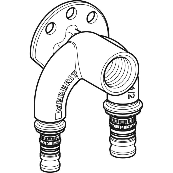 Geberit Vertriebs - Mepla Doppelanschlusswinkel 90Gr Rg d26-Rp1/2-20 L5,2