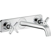 Hansgrohe - 3-L.Waschtischarmatur AXOR CITTERIO E Fertigset Wandmontage chrom mit Platte