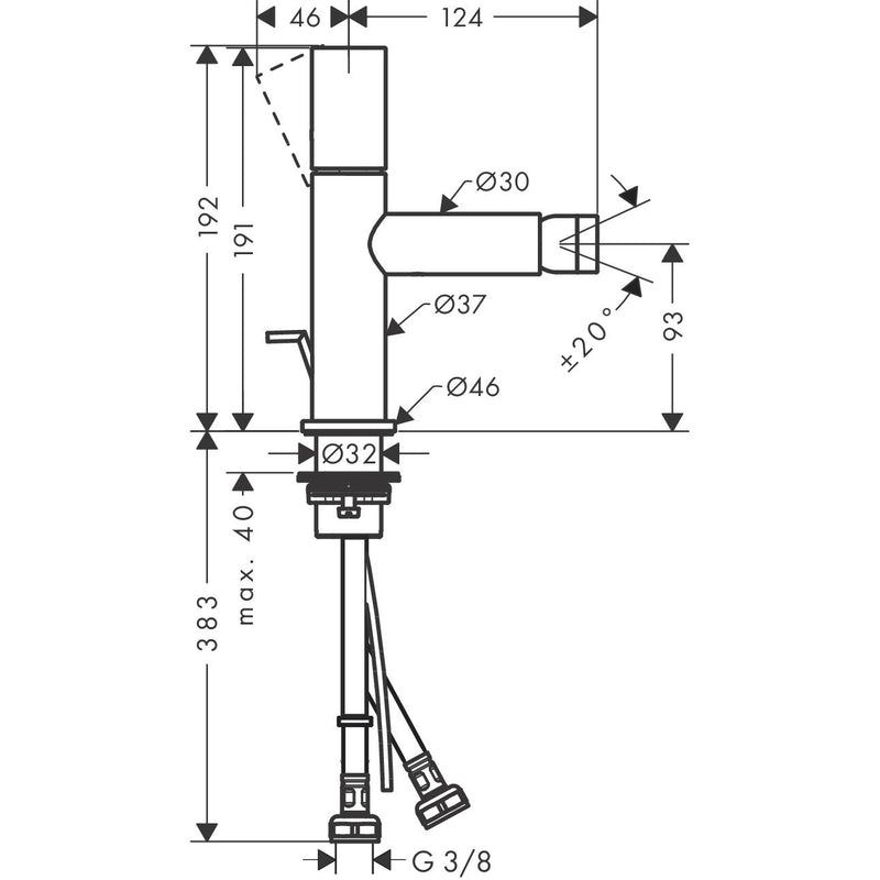 Hansgrohe - Bidetmischer AXOR Uno Zerogriff chrom