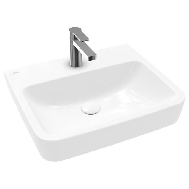 VILLEROY & BOCH - Waschbecken O.novo 550x460mm Eckig 1HL. o. Überlauf geschliffen Weiß Alpin