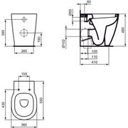 Ideal Standard - Standtiefspül-WC CONNECT FREEDOM, erhöht, 360x550x460mm, Weiß