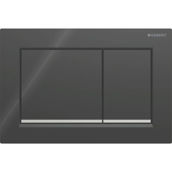 Geberit Vertriebs - Omega20 (ex Omega30) BetPl., 2-M-Sp. Square, schwarz /hgl.verchr