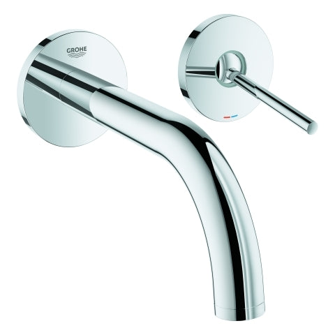 Grohe - 2-Loch-WT-Wandbatterie ATRIO 19287 Fertigmontageset Ausladung 185mm chrom