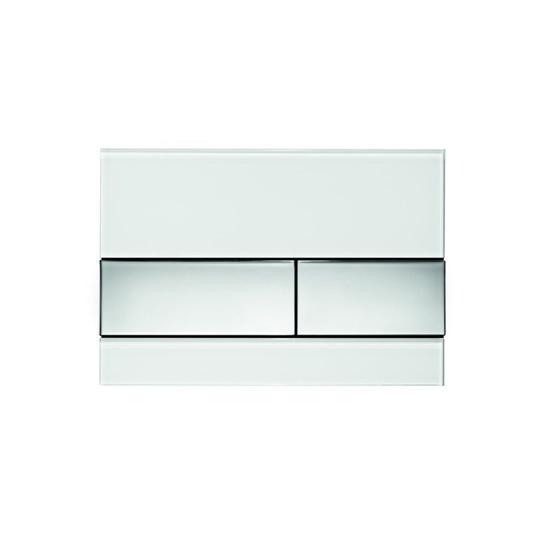 TECE SE - TECEsquare Betätigungsplatte Zweimengen, Glas weiß glänzend, Tasten Ch. glänzend