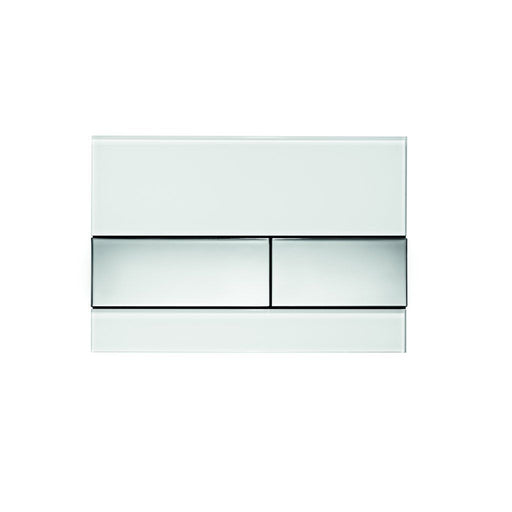 TECE SE - TECEsquare Betätigungsplatte Zweimengen, Glas weiß glänzend, Tasten Ch. glänzend