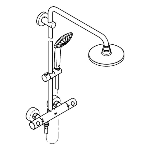 Grohe - Duschsystem EUPHORIA 27296001 450mm Duscharm mit AP-Brausetherm. chrom