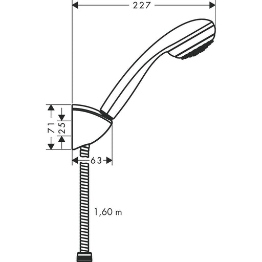 Hansgrohe - Brausenset CROMETTA 85 1jet/Porter C chrom mit Brausenschlauch 1600mm