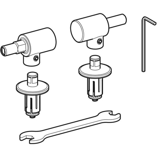 Geberit Vertriebs - Edelstahlscharniere, 2 Stück Flow Deckel 575905
