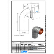 Lorowerk - Bogen 00350. DN 50 87 Grad mit engem Radius
