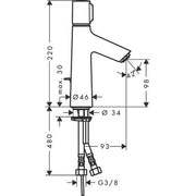 Hansgrohe - Waschtischmischer 100 Talis Select S mit Ablauf, chrom