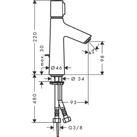 Hansgrohe - Waschtischmischer 100 Talis Select S mit Ablauf, chrom