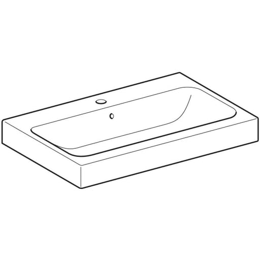 Geberit Vertriebs - Aufsatzwaschtisch ICON, 750x485mm m. Hl., m. Ül., weiß, KeraTect