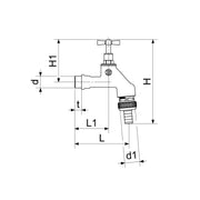 Schlösser Armaturen - Auslaufventil 1/2 Knebel m.RU m.SV mattchrom