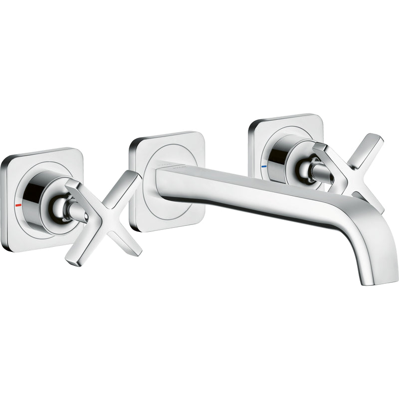 Hansgrohe - 3-L.Waschtischarmatur AXOR CITTERIO E Fertigset Wandmontage chrom