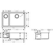 Hansgrohe - Unterbauspüle 180x450 S719-U655