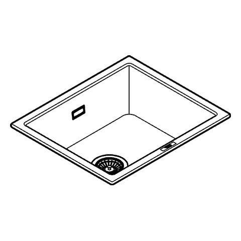 Grohe - Kompositspüle K700 Unterbau 31654 1 Becken 533x457mm granit schwarz