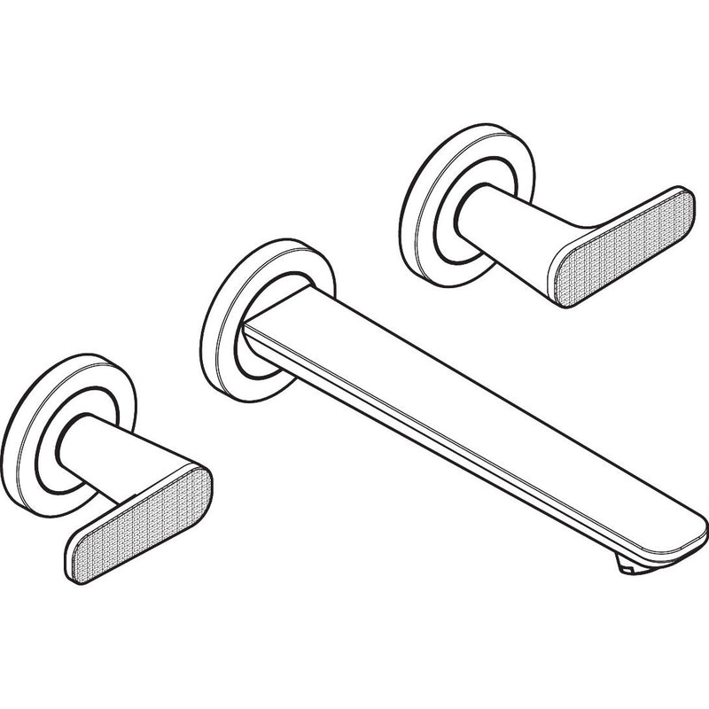 Hansgrohe - 3-Loch WTA Wand UP Axor Citterio C mit Auslauf 195 mm Cubic cut chrom