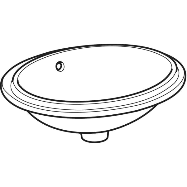 Geberit Vertriebs - Unterbau-WT VARIFORM, oval, 420x330mm ohne Hahnloch, mit Überlauf, weiß