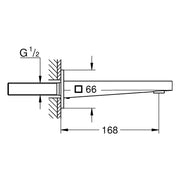 Grohe - Wanneneinlauf PLUS 13404_3 Ausladung 168mm hard graphite gebürstet
