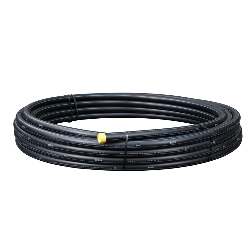 Otto H. Meyer - 80 Rohr, hart PN 12,5 50x4,6mm 11/2 schwarz m. bl. Streifen, Ring a 50m