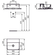 Ideal Standard - Handwaschbecken CONCA, o.Hl., o.Ül., 400x350x145mm, Weiß