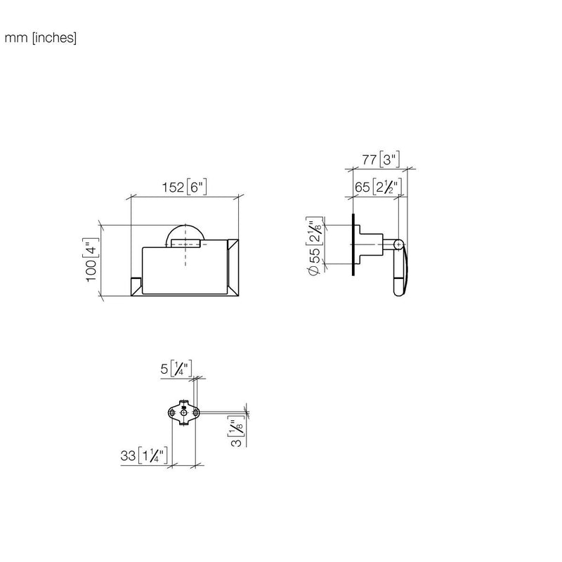 Dornbracht - Papierhalter mit Deckel TARA 83510892-06 204x143x86 platin gebürstet