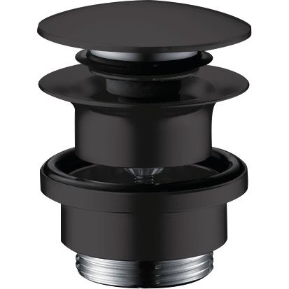 Hansgrohe - Ablaufventil push-open DN32 mattschwarz mit Überlaufloch