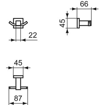 Ideal Standard - Doppelter Handtuchhaken IOM SQUARE, Chrom