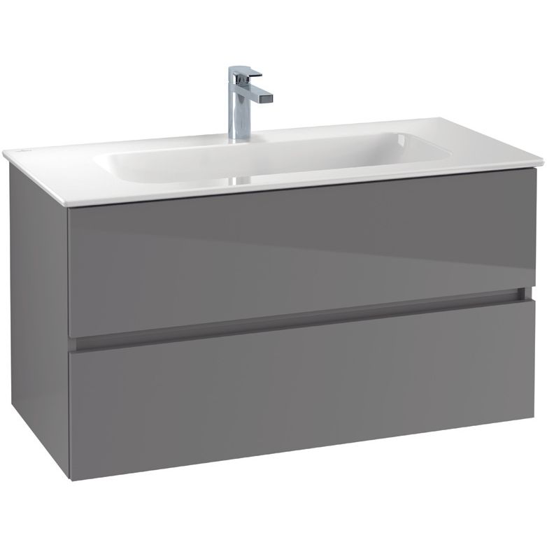 VILLEROY & BOCH - Möbelset 02 A18 Waschtisch 1000mm WT-Unterschrank 2 Auszüge VT=Grey