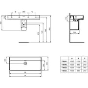 Ideal Standard - Waschtisch STRADA II, o. Hl., m.Ül., geschliffen, 1200x430x170mm, Weiß m. IP