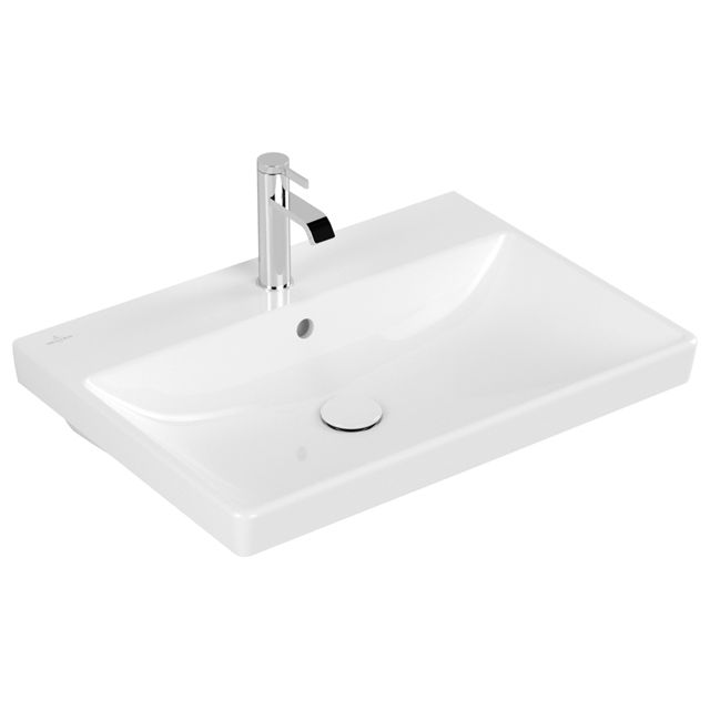 VILLEROY & BOCH - WT AVENTO 4158 650x470mm 3-L Arm mittl HL durchg Überl Eckig WeißAlpin C