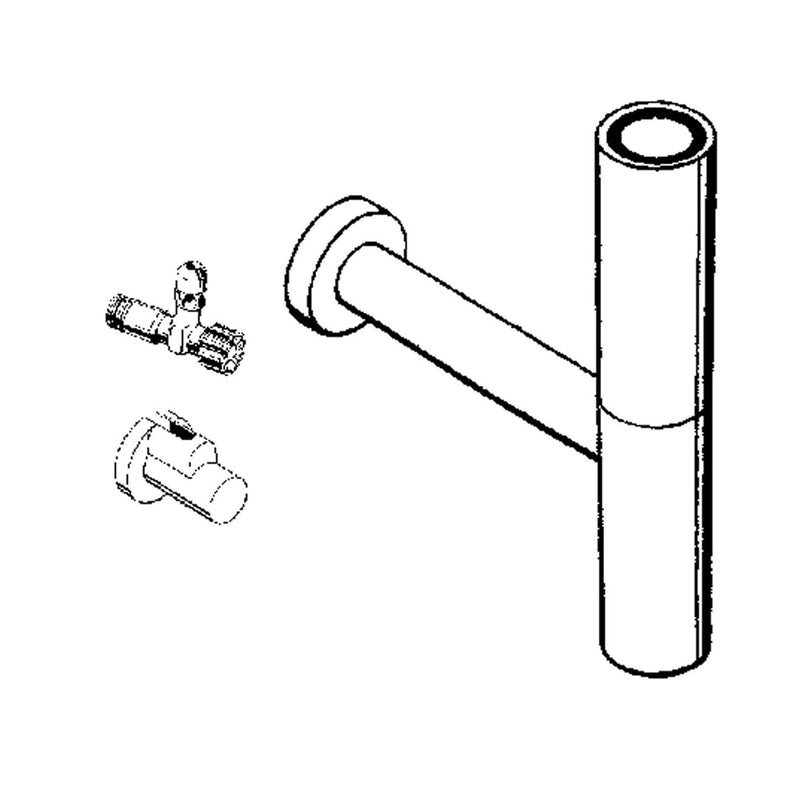 Hansgrohe - Siphon Flowstar komplett chrom mit zwei Eckventilen und Schubern