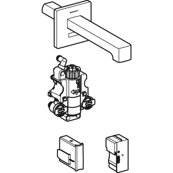 Geberit Vertriebs - Brenta WT-Arm.,Wandmontage, Netzbetr. f. UP-Funkt.Box, Therm.Mi.,L:17cm, edst