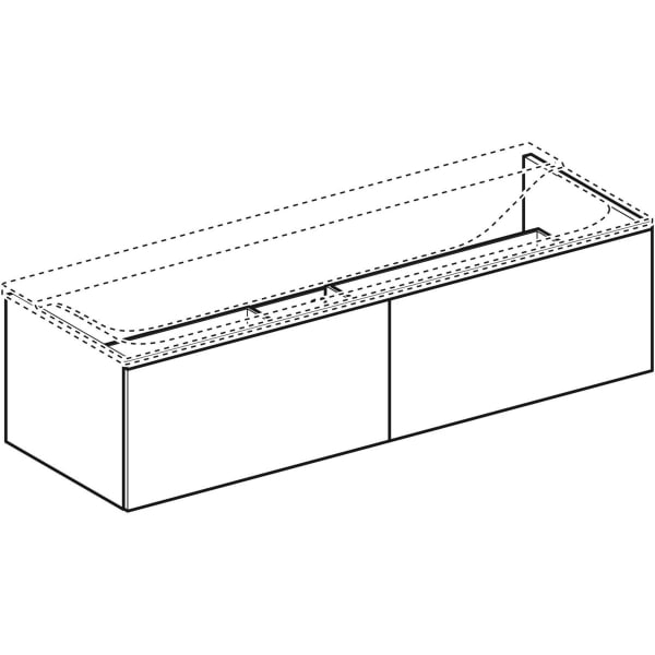 Geberit Vertriebs - Unterschrank XENO2 f. WT aus VARICOR mit zwei Hl., 139,5x35x47,3cm, weiß