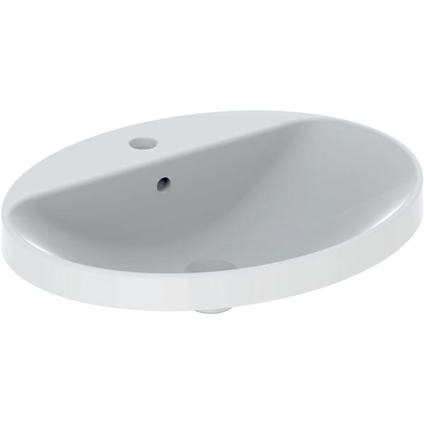 Geberit Vertriebs - Einbau-WT VARIFORM, oval, 600x480mm mit Hahnloch, m. Ül., weiß, KeraTect