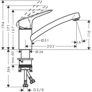 Hansgrohe - Spültischmischer 120 LOGIS CoolStart Schwenkauslauf chrom