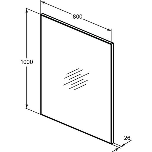 Ideal Standard - Spiegel MIRROR&LIGHT, m.Rahmen, 800x26x1000mm