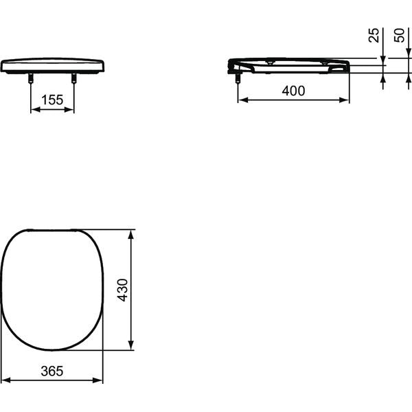 Ideal Standard - WC-Sitz CONNECT FREEDOM mit Winkelpuffer, weiß