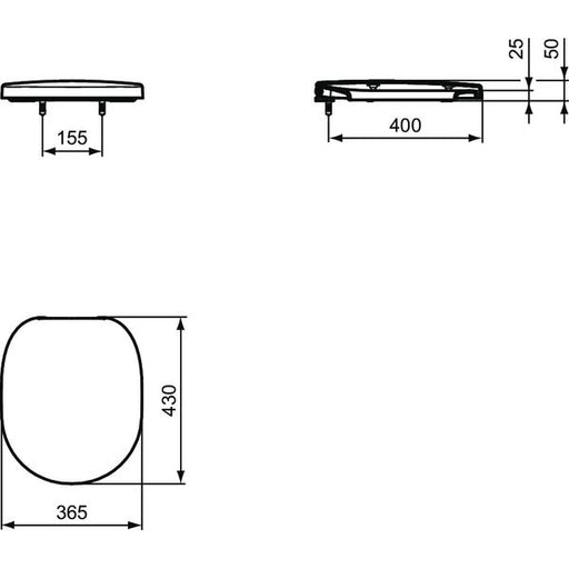 Ideal Standard - WC-Sitz CONNECT FREEDOM mit Winkelpuffer, weiß