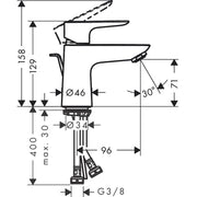 Hansgrohe - Waschtischmischer 80 Talis E LowFlow, mit Ablauf, chrom
