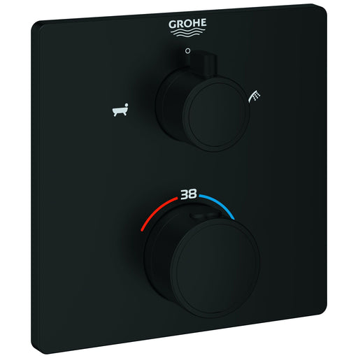 Grohe - THM-Wannenbatt. Grohtherm 102211 2 Abg. FMS für 35604 eckig matte black