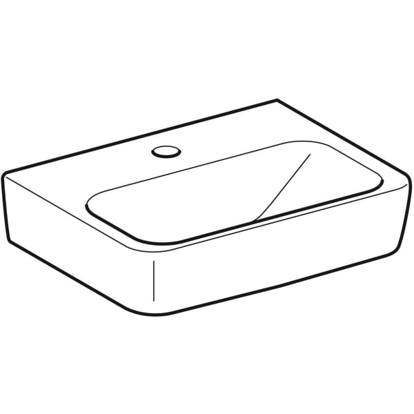 Geberit Vertriebs - RENOVA Plan Handwaschbecken, 45x34cm m. Hl. mittig, o. Ül., weiß, NEU