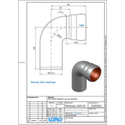 Lorowerk - Winkelbogen 00500.050X DN 50 90 Grad mit Normalmuffe
