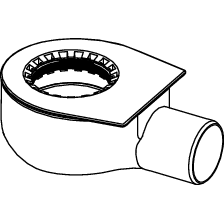 TECE SE - TECEdrainline Ablauf DN 50, flache Ausf. Auslauf seitlich, # 650000
