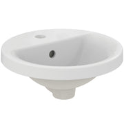 Ideal Standard - Einbauwaschtisch CONNECT, rund, 1Hl., m.Ül., 380x380x165mm, Weiß