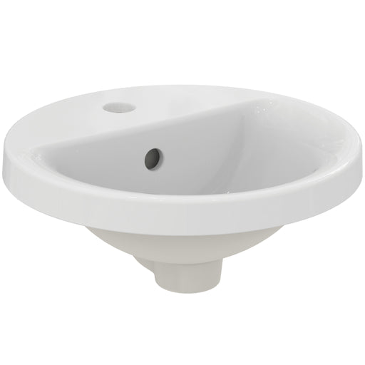 Ideal Standard - Einbauwaschtisch CONNECT, rund, 1Hl., m.Ül., 380x380x165mm, Weiß